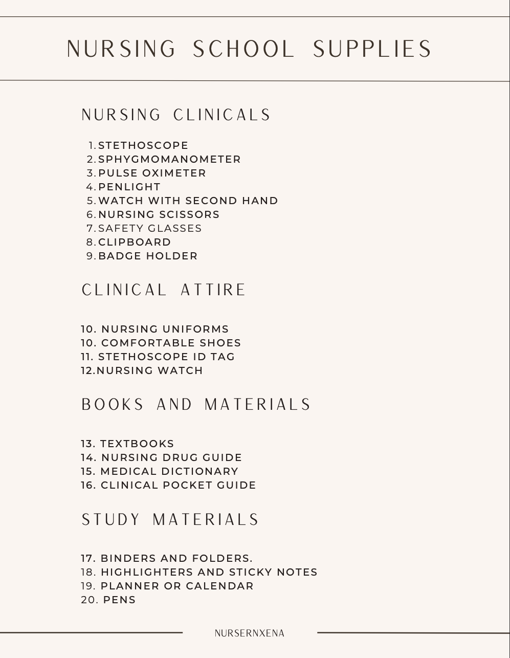 The Complete Nursing School Supplies List · Nurse Xena